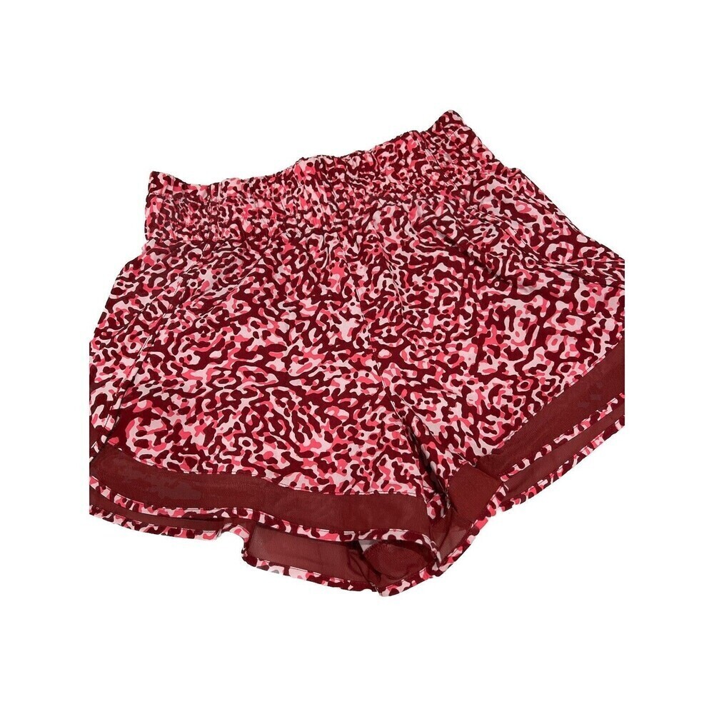 Athleta Mesh racer run high rise 3 inch shorts Sz Xs clouded leopard NWOT